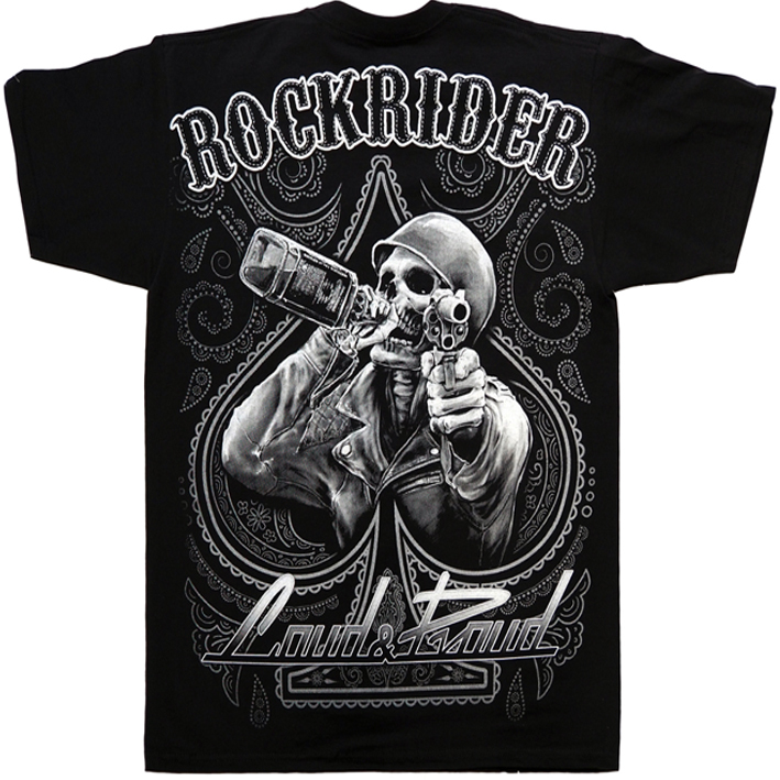 Czarna koszulka z obrazkiem motocyklowa rockrider nadruk 3d 